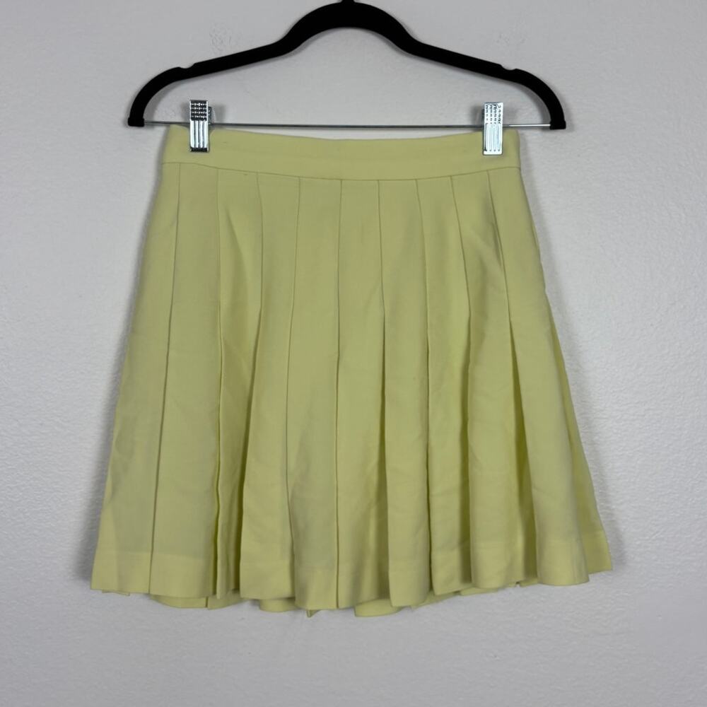 Aritzia Babaton Chartreuse Pleated Preppy Pistilli Tennis Pickleball Skirt 4